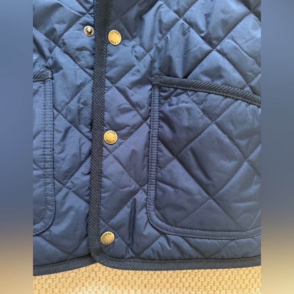 J Crew Boys Navy Quilted Jacket with Gold Buttons - Picture 2 of 6